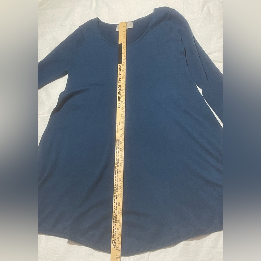 Ginger Toby Cerulean Blue Long Sleeve Midi Sweater Dress - Picture 5 of 7